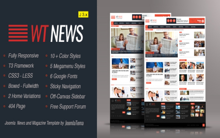WT News Responsive Joomla! News And Magazine Template 