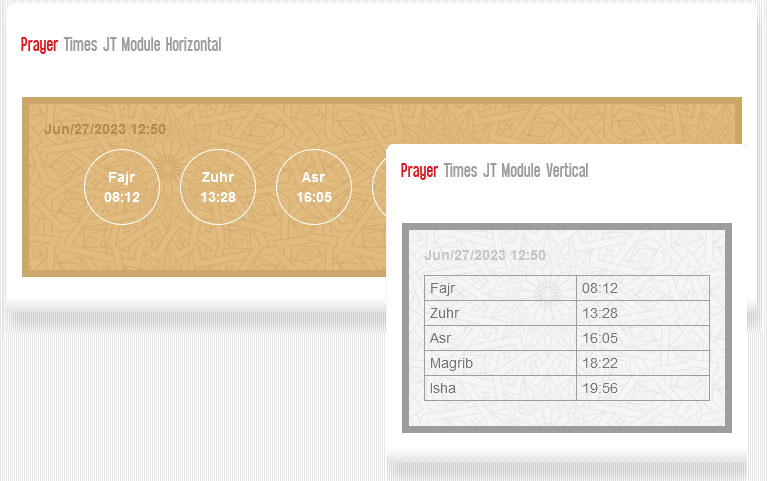 Prayer Times JT Module