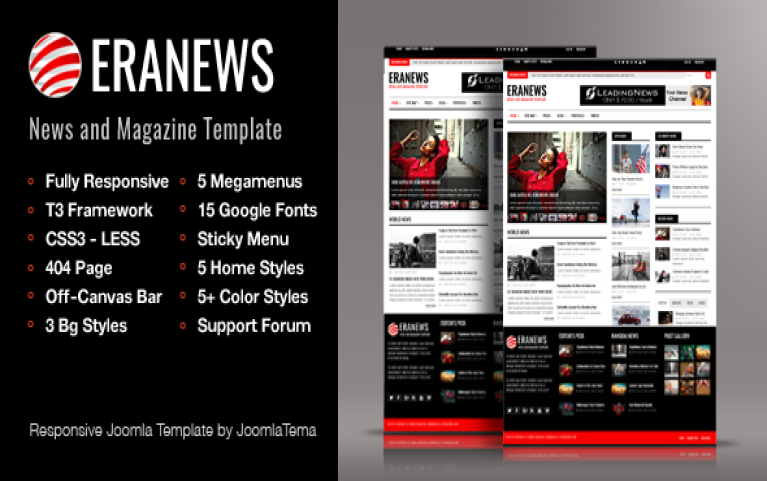 Eranews Joomla  News and Magazine Template